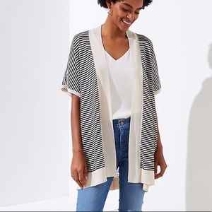 LOFT — Striped Dolman Open Cardigan